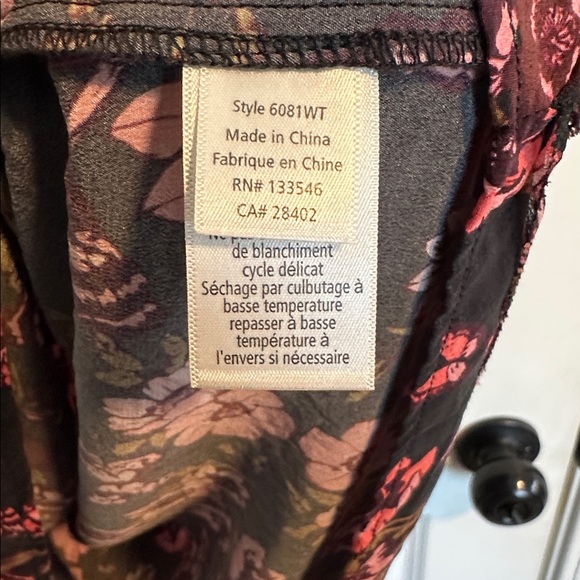 NWOT Ecru Floral Printed Silk Long Sleeve Dress size M - Picture 8 of 13